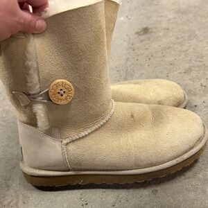 UGG Tan Winter Boots with Button Detail